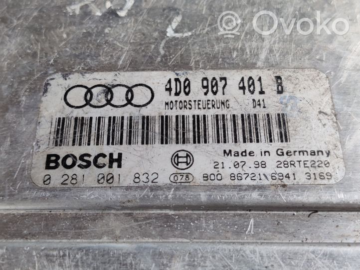 Audi A8 S8 D2 4D Centralina/modulo del motore 4D0907401B