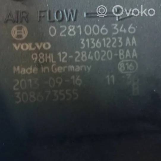 Volvo S60 Mass air flow meter 31361223