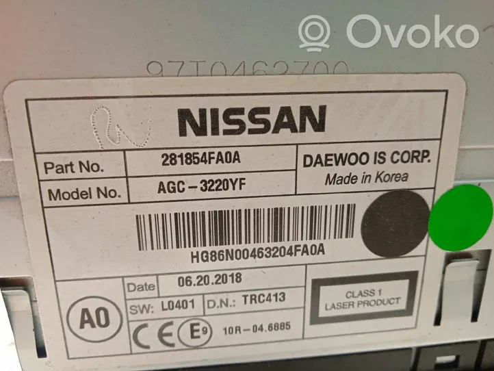 Nissan NV200 Unité de contrôle son HiFi Audio 281854FA0A