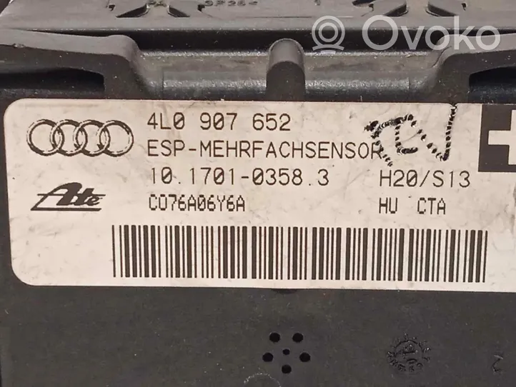 Audi Q7 4L ESP (stabilumo sistemos) daviklis (išilginio pagreičio daviklis) 4L0907652