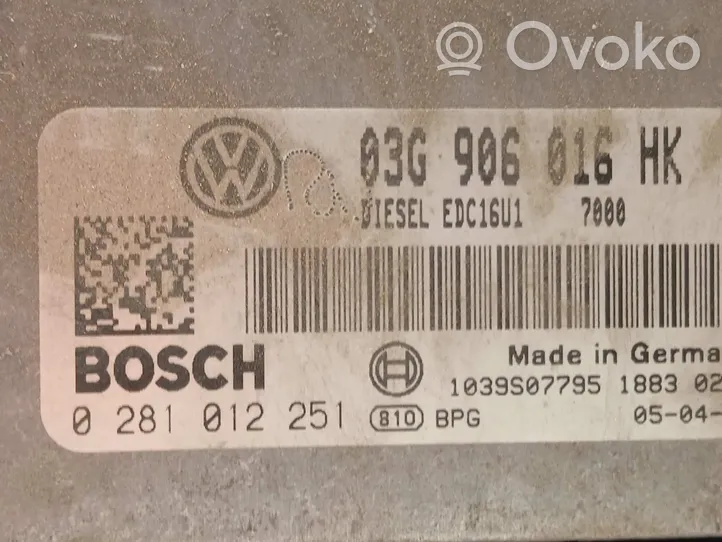 Volkswagen Touran I Sterownik / Moduł ECU 03G906016HK