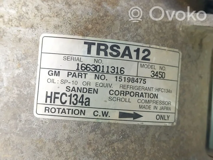 Chevrolet TrailBlazer Oro kondicionieriaus kompresorius (siurblys) 15198475
