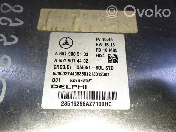 Mercedes-Benz A W176 Moottorin ohjainlaite/moduuli (käytetyt) A6519005103
