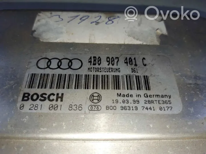 Audi A6 S6 C4 4A Galios (ECU) modulis 4B0907401C