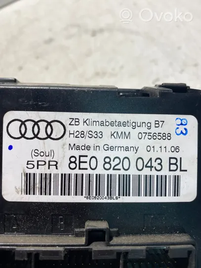 Audi A4 S4 B7 8E 8H Centralina del climatizzatore 8E0820043BL