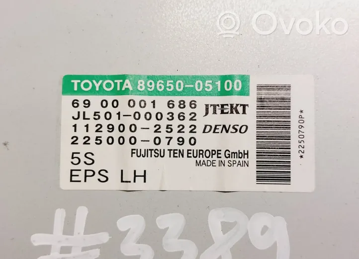 Toyota Avensis T270 Centralina/modulo servosterzo 89650-05100
