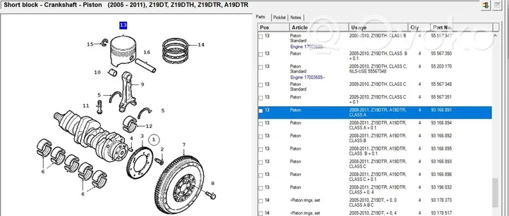 Saab 9-3 Ver2 Piston avec bielle 93166891