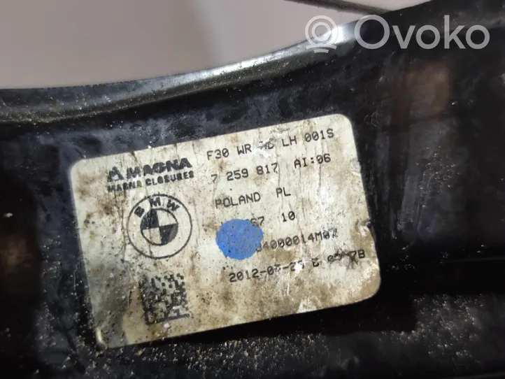 BMW 3 F30 F35 F31 Mécanisme lève-vitre de porte arrière avec moteur 7259817