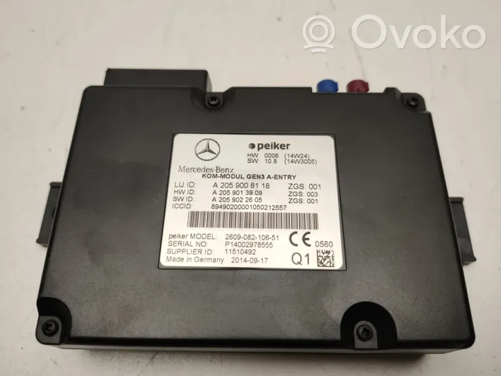 Mercedes-Benz C W205 Navigacijos (GPS) valdymo blokas A2059008118