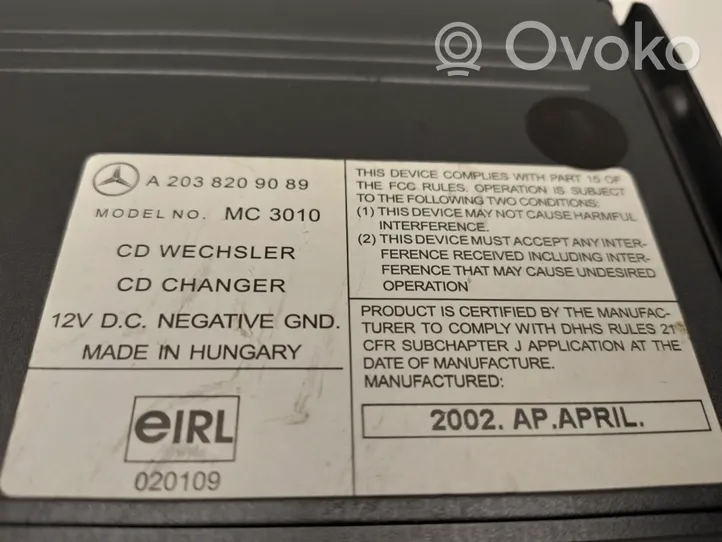 Mercedes-Benz C W203 Zmieniarka płyt CD/DVD A2038209089