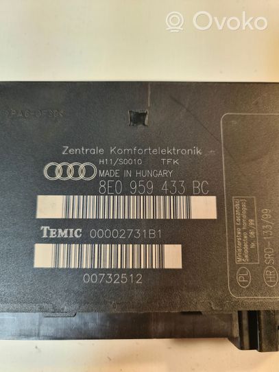 Audi A4 S4 B6 8E 8H Modulo comfort/convenienza 8E0959433BC