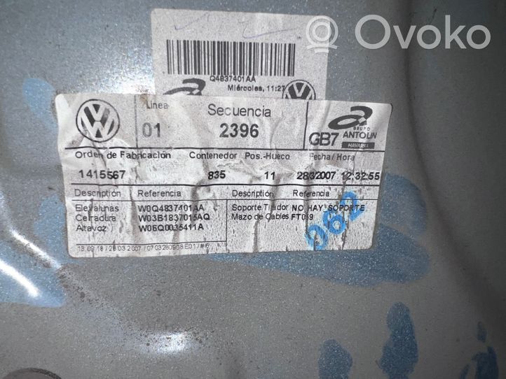 Volkswagen Polo IV 9N3 Meccanismo di sollevamento del finestrino anteriore senza motorino 3B1837015A