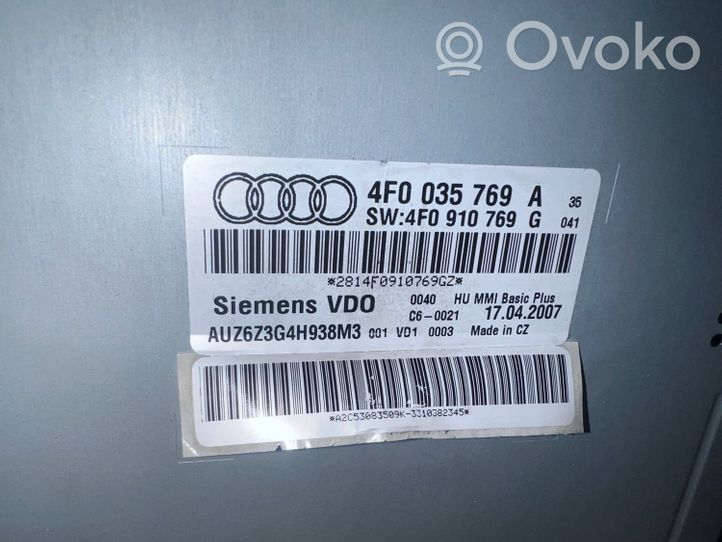 Audi A6 Allroad C6 Radio/CD/DVD/GPS-pääyksikkö 4F0035769A