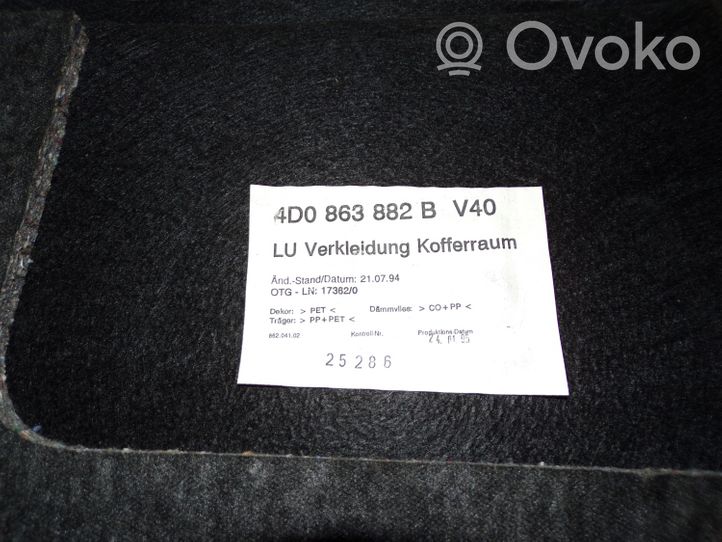 Audi A8 S8 D2 4D Dolny panel schowka koła zapasowego 4D0863882B