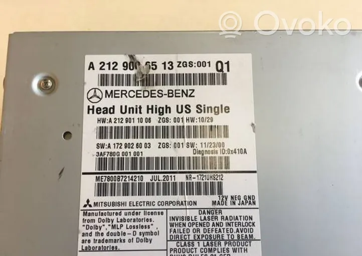 Mercedes-Benz E A207 Unité principale radio / CD / DVD / GPS A2129006513