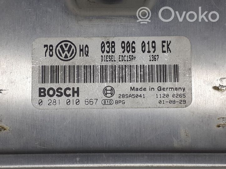 Volkswagen PASSAT B5.5 Блок управления двигателя 038906019EK