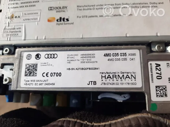 Audi Q7 4M Panel / Radioodtwarzacz CD/DVD/GPS 4M0035035