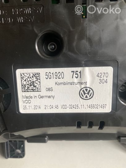 Volkswagen Golf VII Velocímetro (tablero de instrumentos) 5G1920751