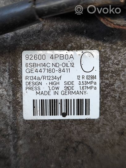 Nissan Qashqai Air conditioning (A/C) compressor (pump) 926004PB0A