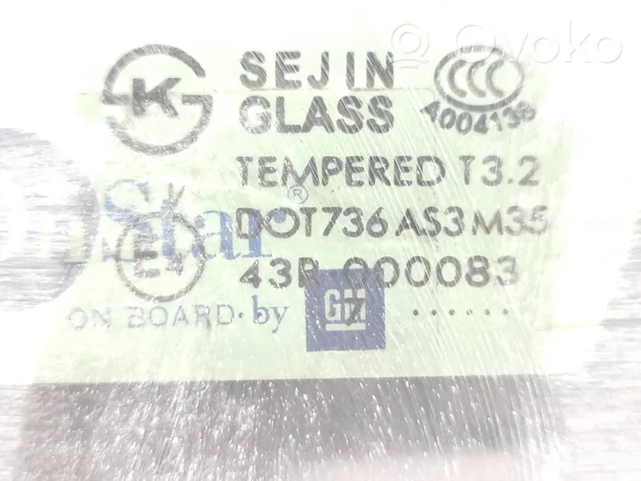 Saturn Vue Rear side window/glass 43R000083