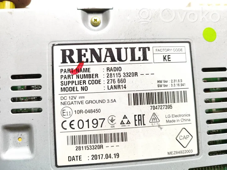 Renault Megane IV GPS-navigaation ohjainlaite/moduuli 281153320R