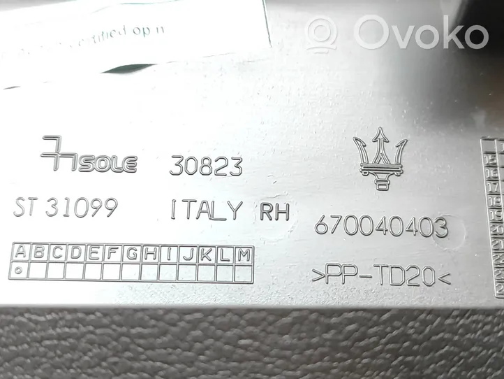 Maserati Levante Muu vararenkaan verhoilun elementti 670040403