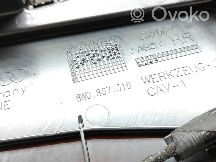 Audi A4 S4 B9 8W Takaoven verhoilu 8W0867318