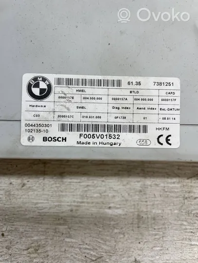 BMW 3 GT F34 Bagāžnieka pārsega vadības bloks 7381251