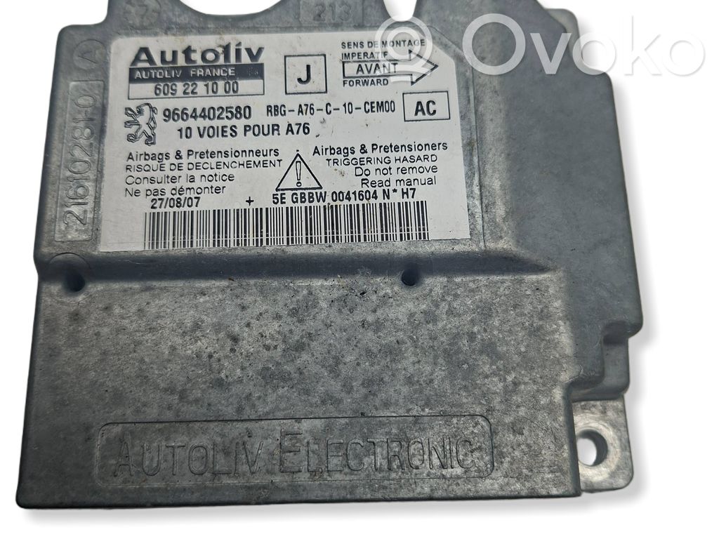 Peugeot 207 CC Airbag control unit/module 
