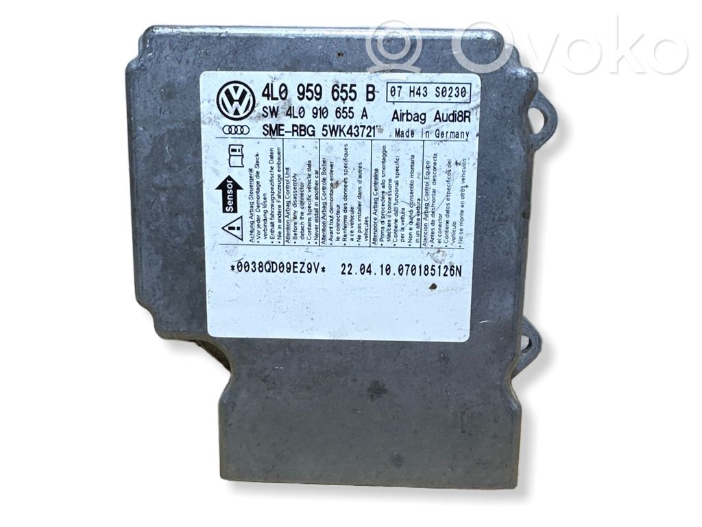 Airbag control unit/module   4L0959655B,4L0910655A,5WK43721,0038DD09EZ9V