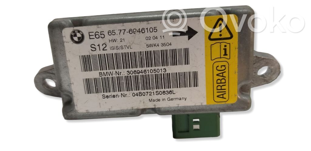 BMW 7 E65 E66 Airbagsensor Crashsensor Drucksensor 