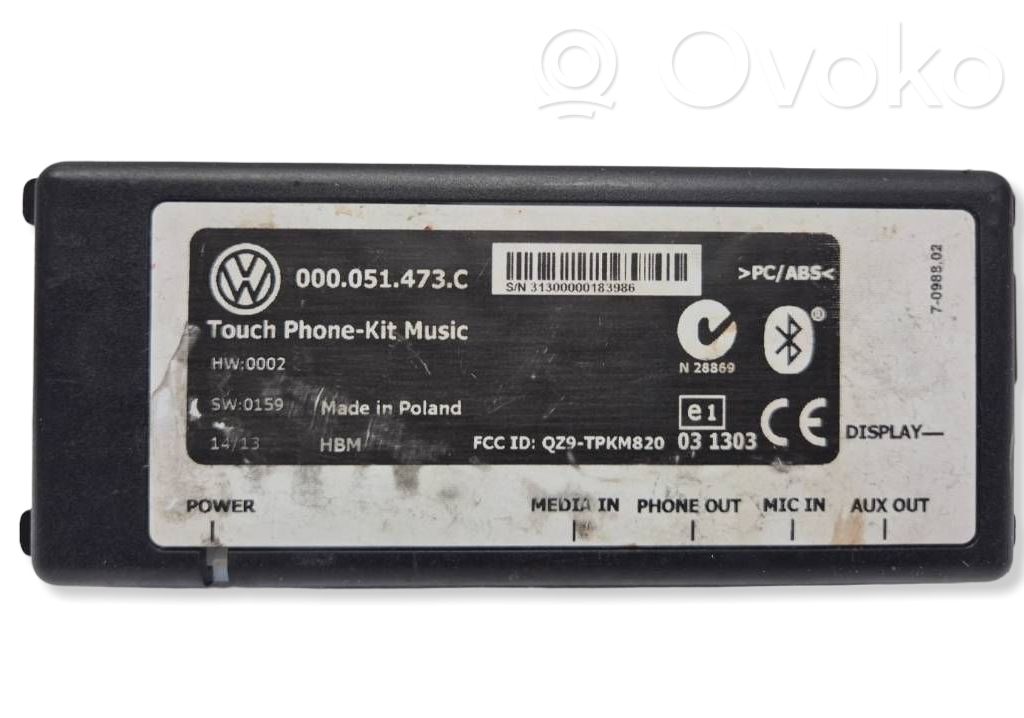 Volkswagen Polo V 6R Unidad de control/módulo de bluetooth 