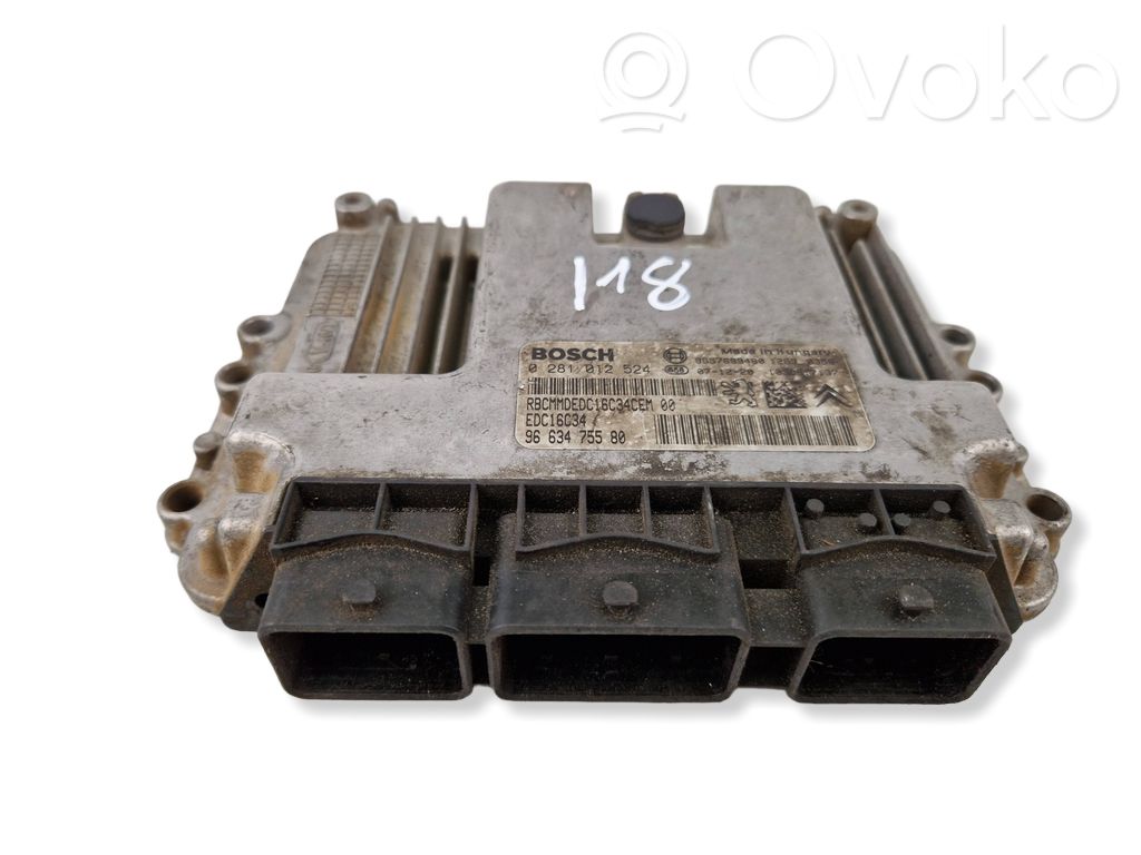 Engine control unit/module   9663475580,0281012524