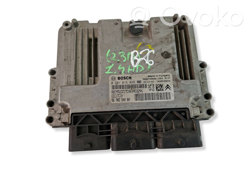 Engine control unit/module   9674254080,0281015849