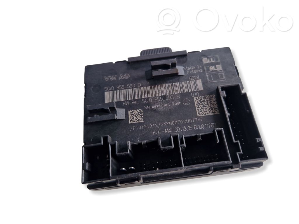 Unité de commande module de porte   5Q0959593B,300315,5Q0959593D