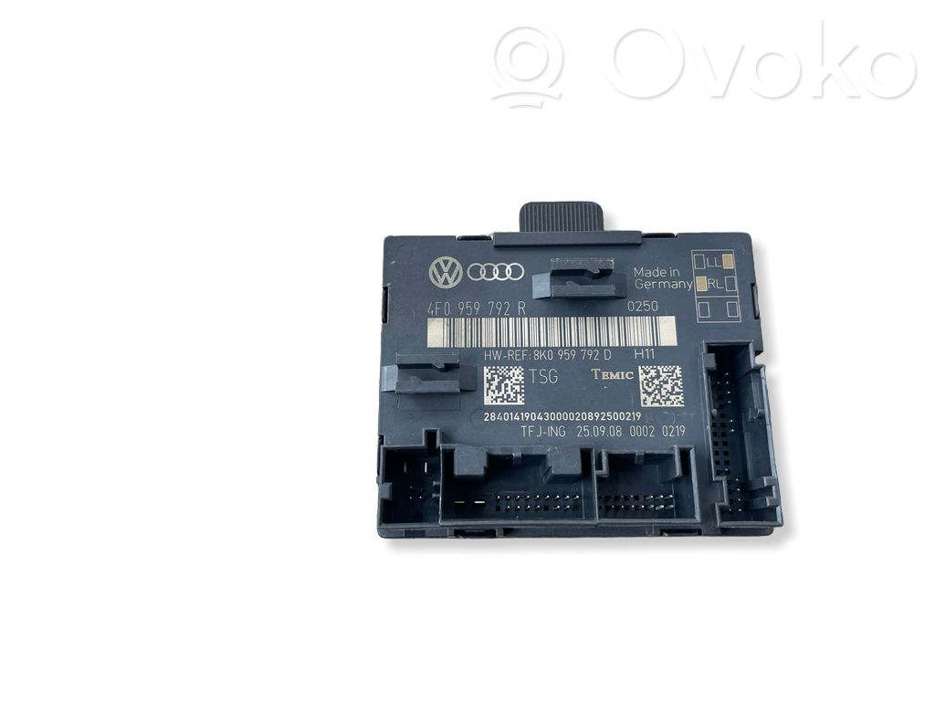 Unité de commande module de porte   8K0959792D,4F0959792R