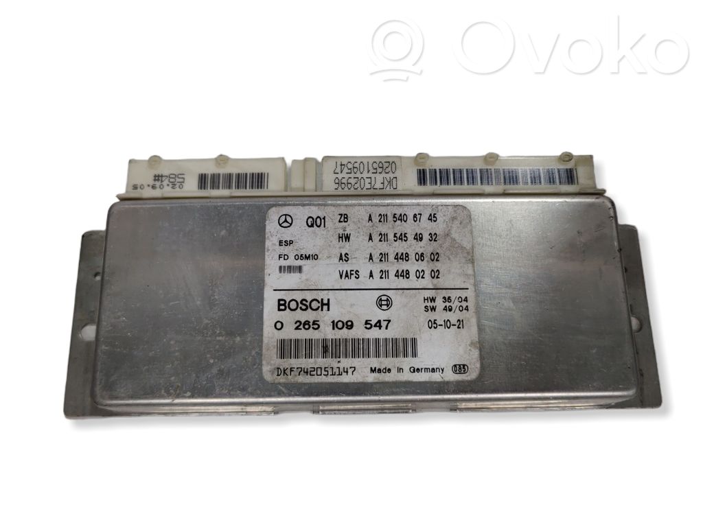 Mercedes-Benz E W211 Unidad de control ESP (sistema de estabilidad) 