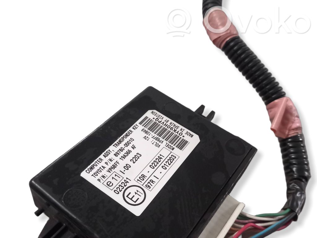 Toyota Yaris Unitate/modul comandă imobilizator 