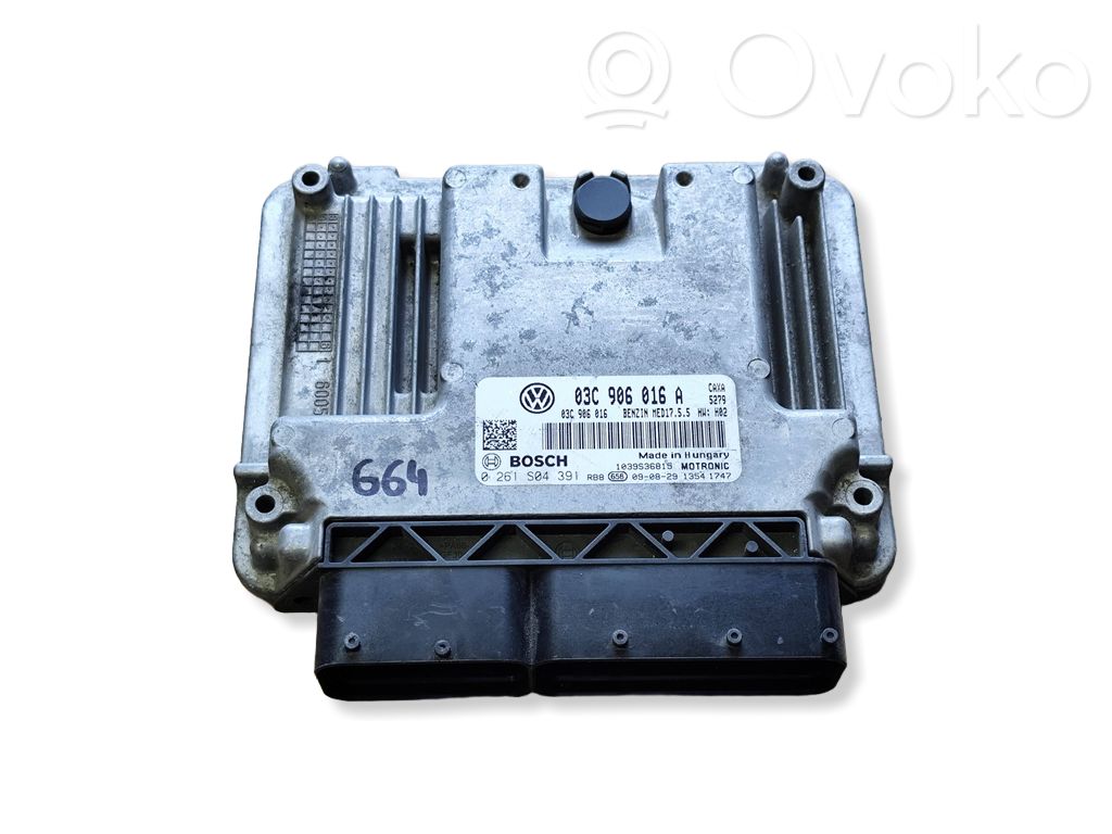 Engine control unit/module ECU   03C906016A,03C906016,0261S04391