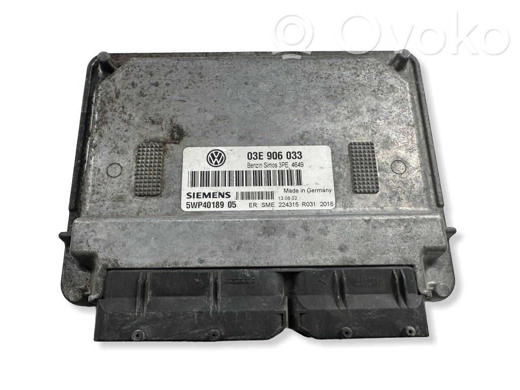Engine control unit/module   03E906033,5WP4018905,3PE4649