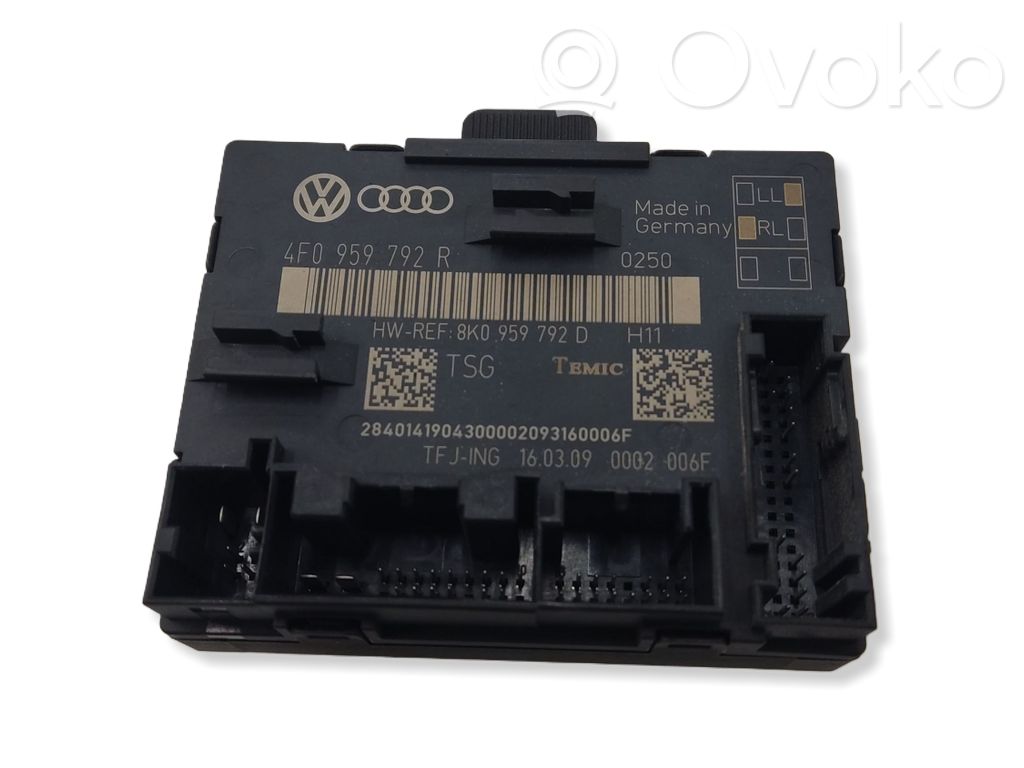 Unité de commande module de porte   8K0959792D,4F0959792R