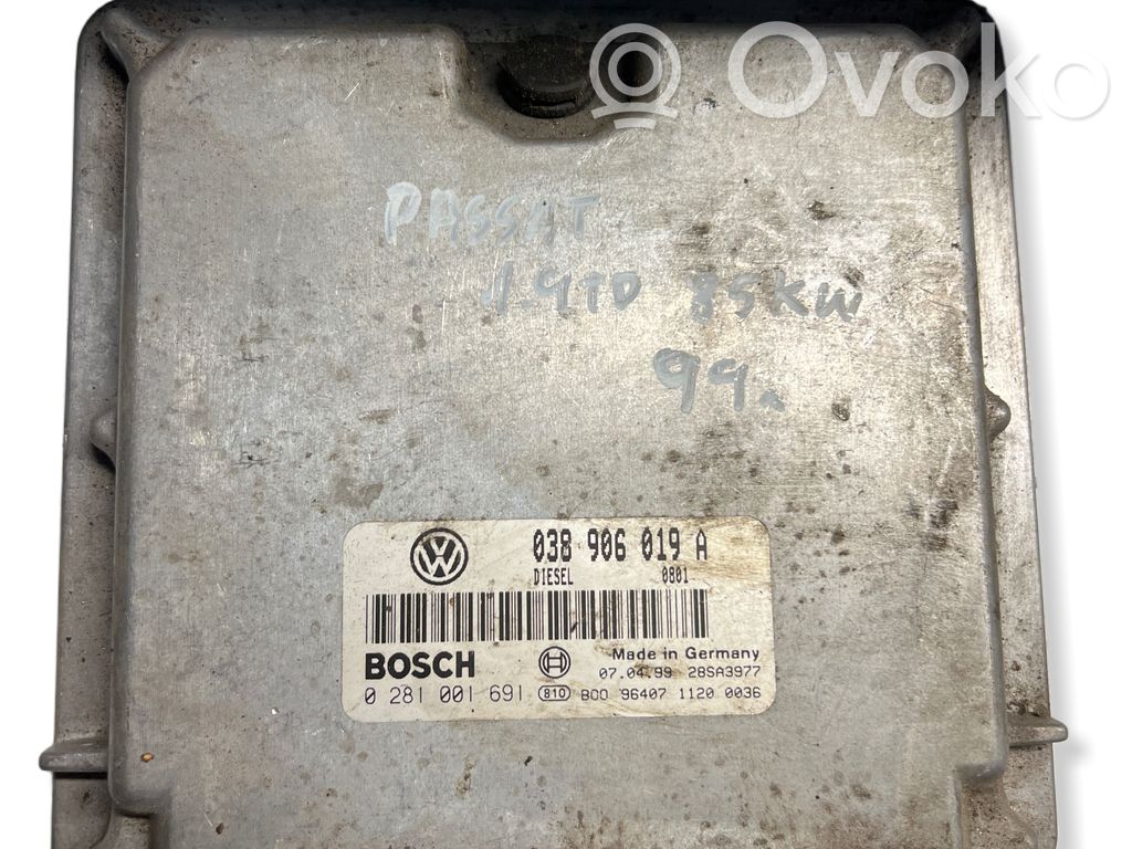 Engine control unit/module   038906019A,0281001691,28SA3977
