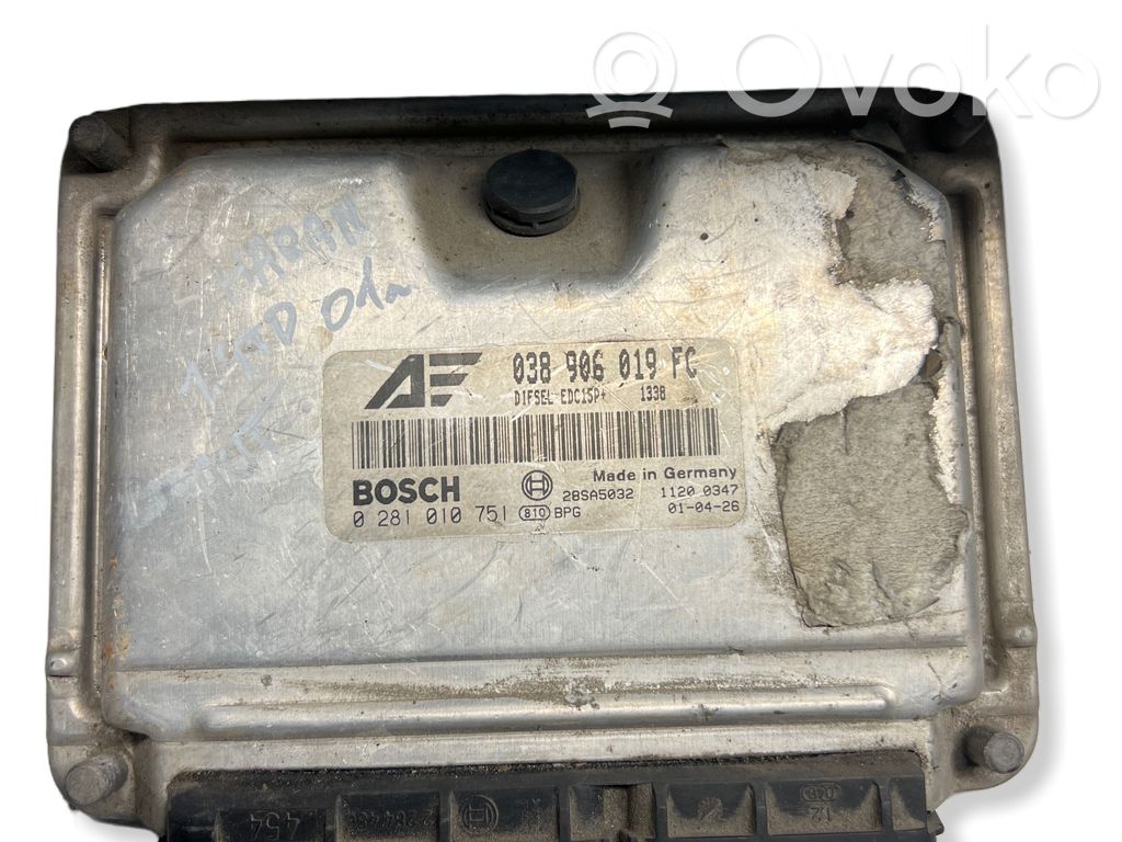 Engine control unit/module   038906019FC,28SA5032,0281010751
