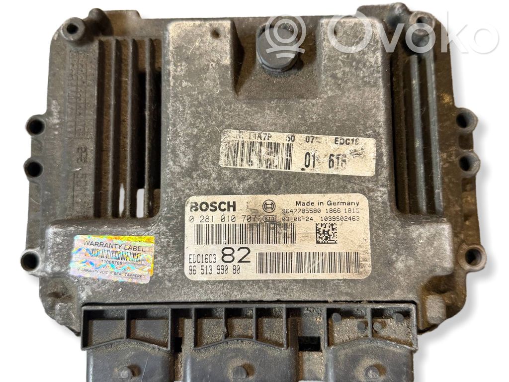 Motorsteuergerät/-modul   0281010707,EDC16C3,9651399080,9647785580