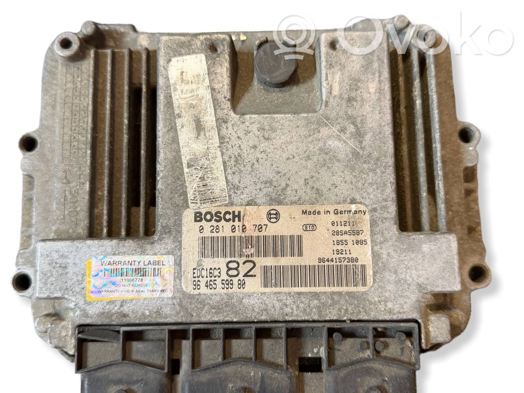 Unidad de control/módulo del motor   0281010707,9646559980,9644157380,EDC16C3
