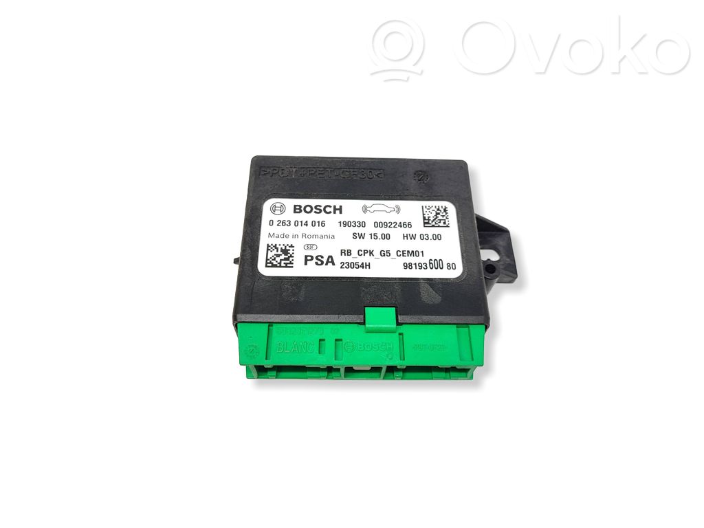 Pysäköintitutkan (PCD) ohjainlaite/moduuli   9819360080,0263014016,00922466,190330