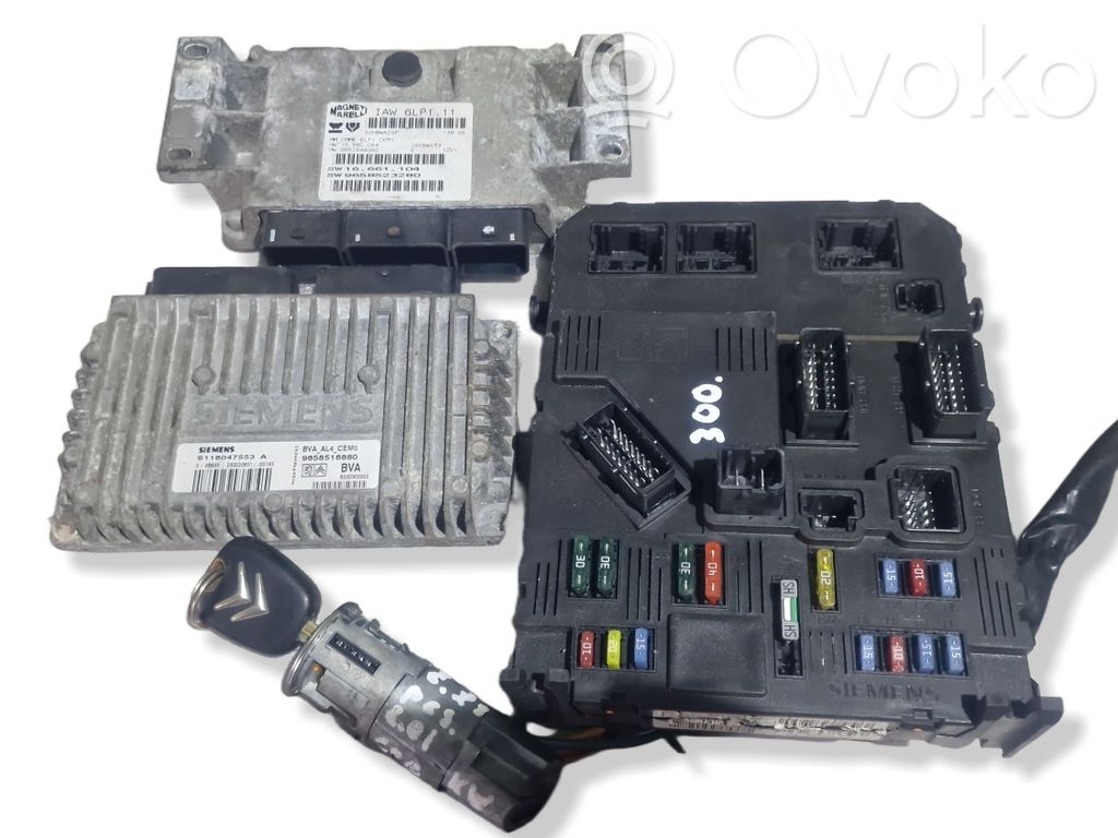 Citroen C5 Komputer / Sterownik ECU i komplet kluczy 