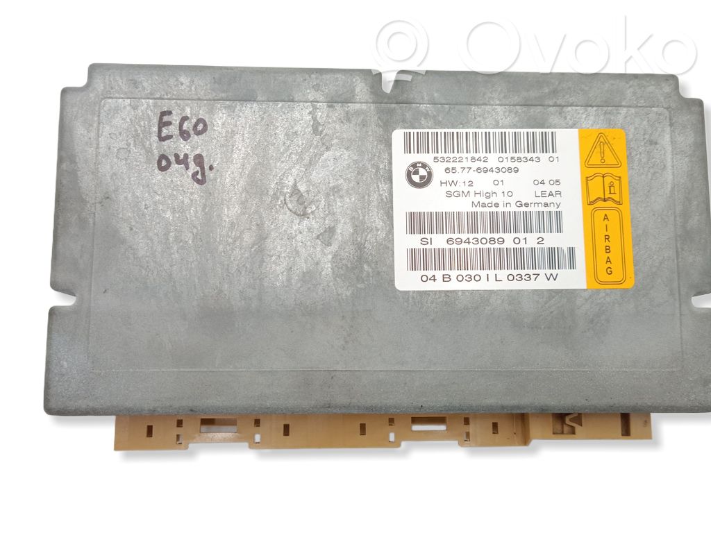 BMW 5 E60 E61 Module de contrôle airbag 
