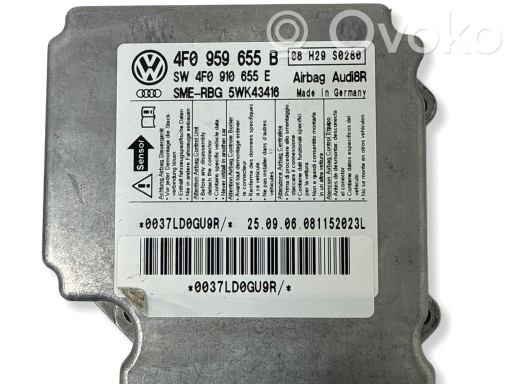 Airbag control unit/module   4F0959655B,4F0910655E,5WK43416,08H29S0280