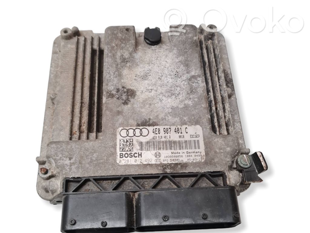 Engine control unit/module   4E0907401C,4E0910401R,0281012492
